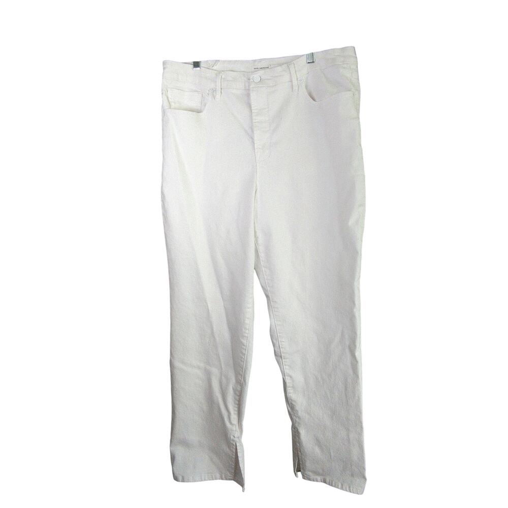Good American Good Boy Jeans Womens 18 White Straight High Rise Split Hem